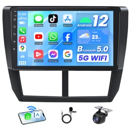 Car Radio for Subaru Forester 2009-2013, Stereo for Impreza WRX 2008-2011: 5G WiFi CarPlay Android Auto Bluetooth Head Unit 9'' HD Touchscreen FM GPS Mirror Link Upgrade with Backup Camera SWC