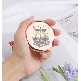WSNANG Fantasy Novel Dragon Wing Inspired Makeup Mirror Xaden Riorson House Compact Mirror Dragon Rider Gift (Dragon Book Mirror-RG)