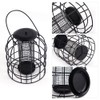 Iron Cage Bird Feeder Metal Bird Food Dispenser Hanging Feeding