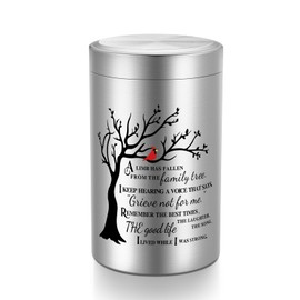 SOITIS Small Urns for Human Ashes Keepsake, 3.54 Inch Mini Urn for Human Ashes, Memorial Keepsake for Men Women, Cremation Urns for Adult Female Male - Tree of Life Silver Funeral Urn