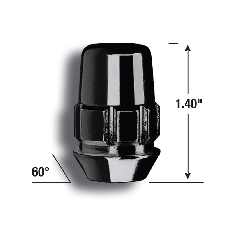 Gorilla Automotive 71681NBC Acorn Black Chrome Wheel Locks (1/2" Thread