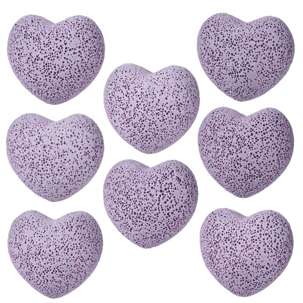 SUNYIK Lava Rock Gemstone Puffy Heart, Natural Pocket Stone Figurine