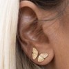 Butterfly Wings Stud Earrings for Women Teen Girls, 14K Gold