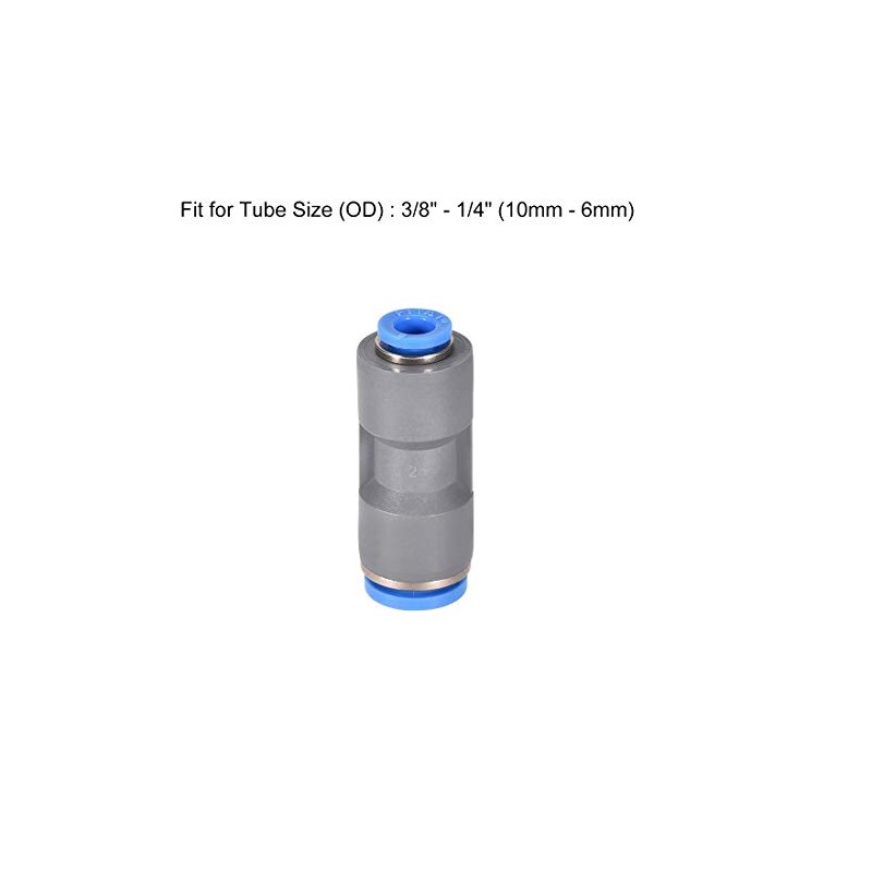 sourcing map Straight Push to Connector Reducer Fitting 10mm to