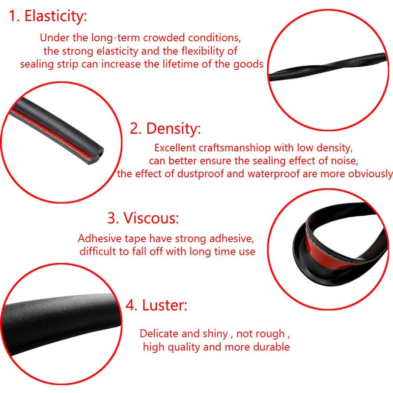 ESUPPORT 32ft 10M U Shape Car Door Moulding Rubber Scratch