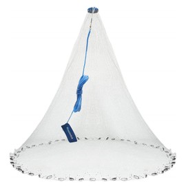 Proximitck American Saltwater Fishing Cast Nets, Premium Bait Trap Casting Net 12Ft Radius Size with Stainless Steel Round Weights, 3/8 in Mesh Size