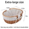 UoeRing Large Wicker Picnic Basket with Handles,Handle Sturdy Woven Body