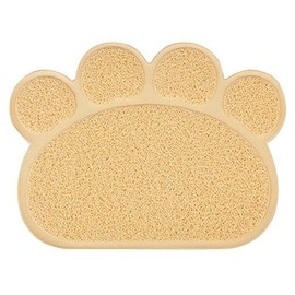 DM Paw-Shaped Cat Litter Box Mat, 15.75x11.75 Inches, Peach