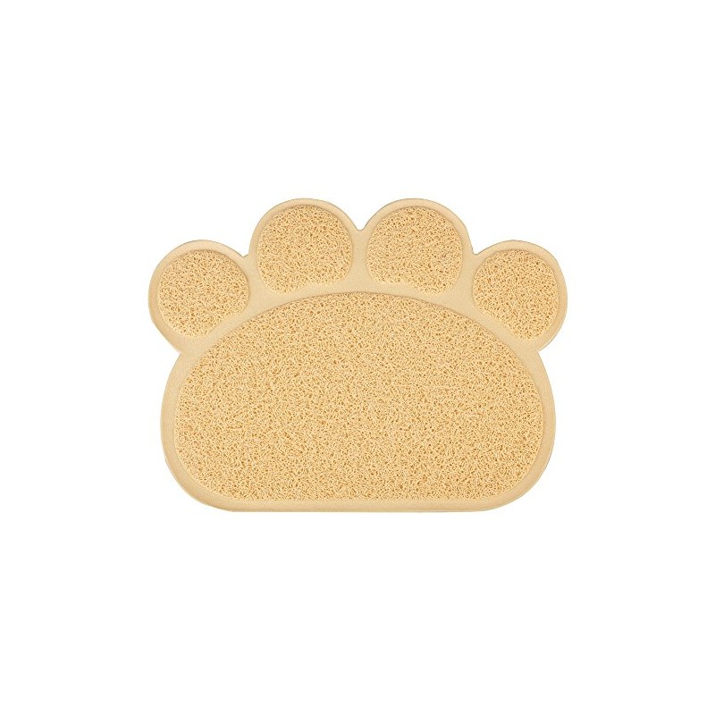 DM Paw-Shaped Cat Litter Box Mat, 15.75x11.75 Inches, Peach