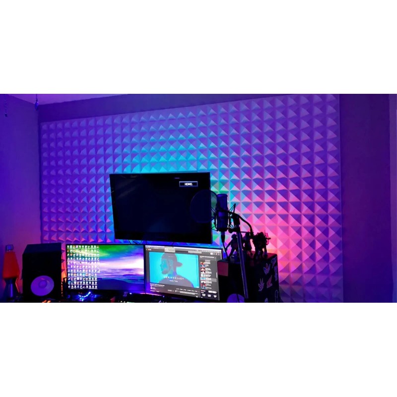 TnvFire 8 Pack Pyramid Acoustic Sound Diffuser Panel Blue PVC