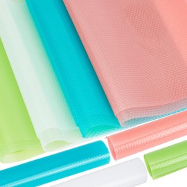 CREATCABIN 8 Sheets 4 Colors Refrigerator Liners Mats Washable EVA Fridge Mats Liners Covers Pads Liner Easy to Clean for Shelves Freezer Glass Shelf Cupboard Cabinet Drawer Placemats 11.33x17.59Inch