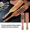 2pcs Slotted Turner Spatula Simple Wooden Spatula with Long Handlefor