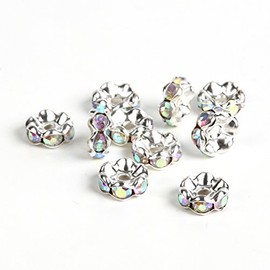 【京珠堂】Rhinestone Rondelle 8mm Aurora Wave-shaped 100 pieces