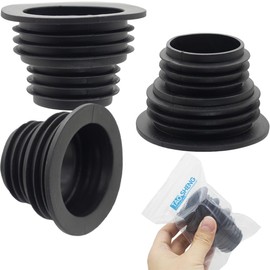 TAOSHENG Universal Fit Drain Pipe Silicone Plug, Washing Machine Drain Hose Sealing Plug Kitchen Pipe Sewer Seal Ring Hose for Laundry Room Bathroom Bathtub, Black 3 Pack