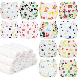 12 Pañales Ecológicos Reutilizables De Tela 12+12 Insertos
