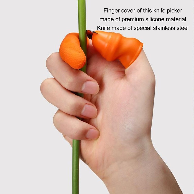 Silicone Thumb Knife Stainless Steel Thumb Knife Picker for Peel