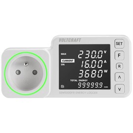 VOLTCRAFT SEM5000 FR Energy Cost Meter Cost Forecast, Alarm Function, Adjustable Current Tariff, Data Logger Function