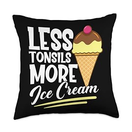 Tonsil Surgery Recovery Gifts for Kids & Adults Removal Recovery Tonsils Outfit Kids Throw Pillow, 18x18, Multicolor