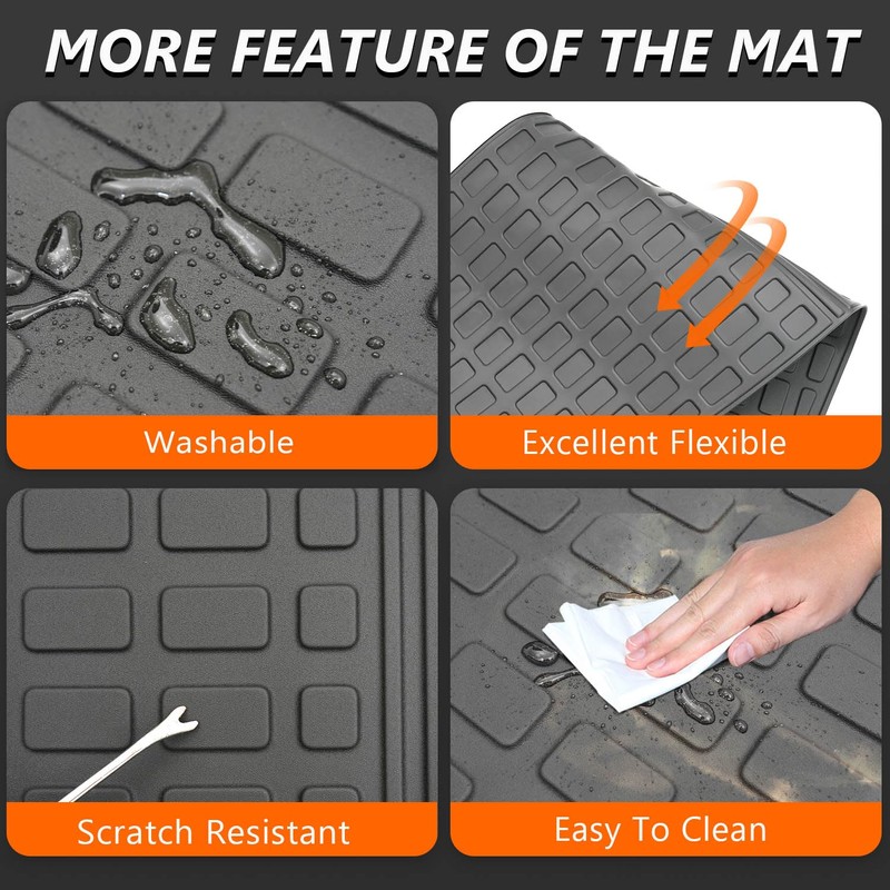 powoq 7&8 Seats Cargo Mat Compatible with 2024 2025 Chevy