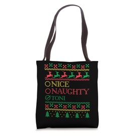 Nice Or Naughty Toni Christmas Name Tote Bag