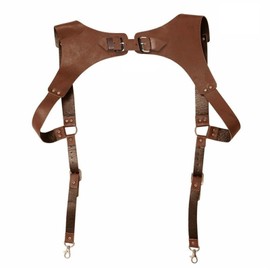 CIRONI Vintage Leather Braces Men's Medieval Renaissance Suspensorio Clothing Shoulder Accessories Webbing Harness Chest Punk, brown