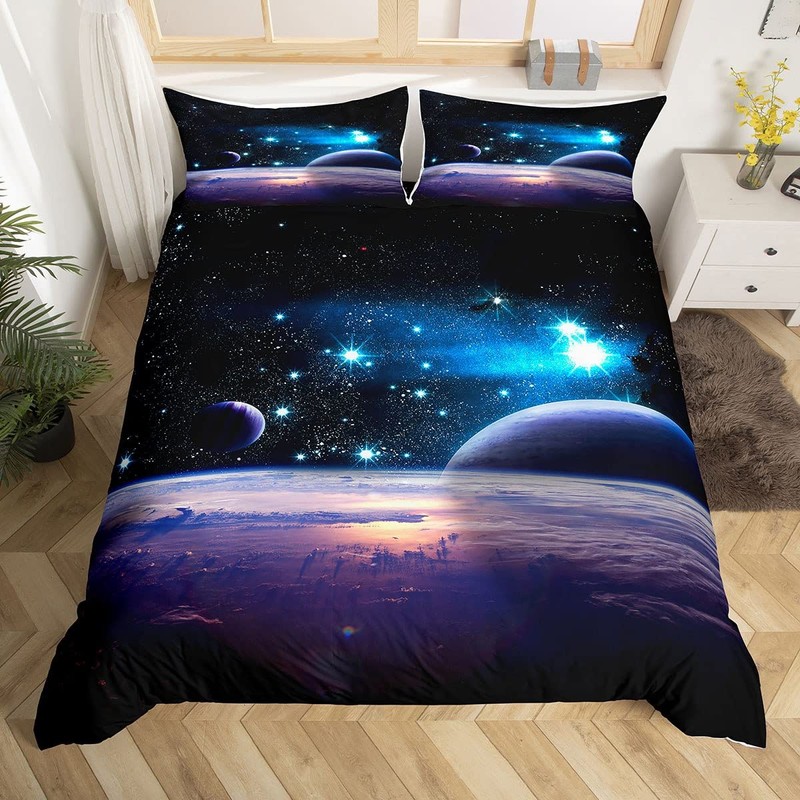 Loussiesd Children's Bed Linen Galaxy Stars 135 x 200 cm