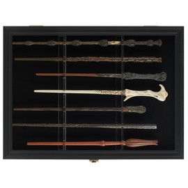 Display case ONLY to Hold 7 Wizard Magic Wand Stand Wall Mount Magiquest Wand Vertical/Horizontal Hanging Holder Box Rack for Wand Collection