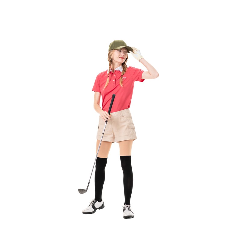 HUSTONY Summer UV Protection Korean Golf Socks Two-Tone Faux Leggings