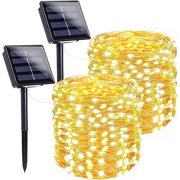 mafiti [2 Stck] Solar Lichterkette Aussen Solarlichterkette, 12M 120 LED