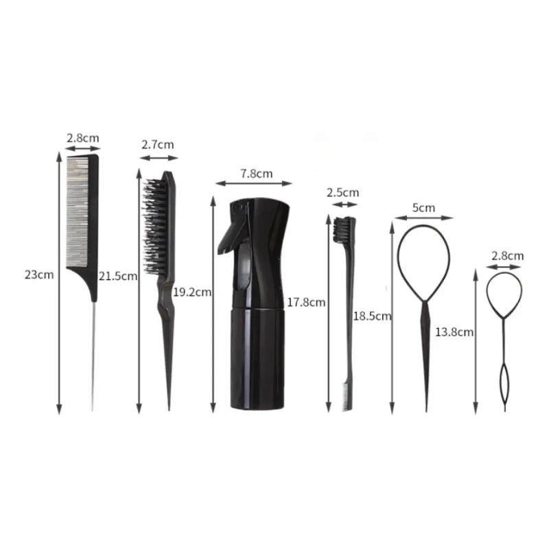 Kit Peines Y Cepillos Regadera Para Cabello Con Atomizador