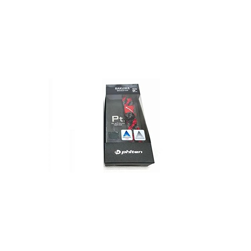Phiten RAKUWA Breath X50+ Aqua Platinum Black x Red 17cm