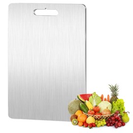 MZY LLC Titanium Cutting Board Stainless Steel Cutting Boards 304 Chopping Board Double-Sided Cutting Boards for Kitchen Steel Chopping Board for Meat Fruit Vegetable (23 * 34cm/9.1 * 13.4in)