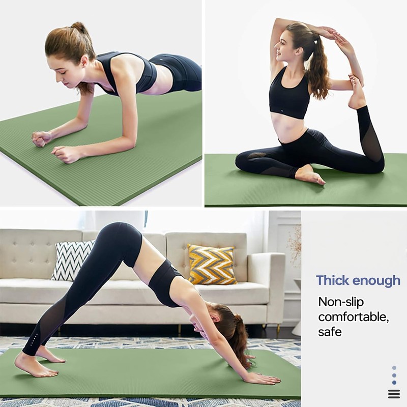 Gruper Thick Yoga Mat Non Slip, Large Size 72" L