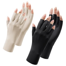 RNSKFG 2 Pairs Of Sun Protection And Half-Finger Gloves, Outdoor Sun Protection Equipment, Summer Breathable Gloves, Outdoor Cycling Gloves.