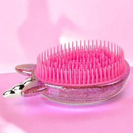 MIJOMA Unicorn Hair Brush for Detangling & Untangling for Any Hair Type, Scalp Massage, Hair Brush To-Go, 11.5 x 6.5 cm, Shiny Unicorn Design, Wet & Dry Hair (Pink Glitter)