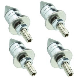 Abfer Spike Shape License Plate Fasteners Bolt 4Pcs Anti Theft License Plate Screw Frame Kit Fit Most Vehicle Motorcycles Trucks (Silver)