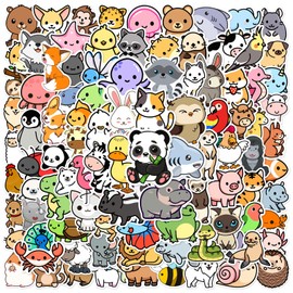 Small Cute Animal Stickers 100 Pcs, Colorful Animal Aesthetic Sticker for Scrapbooking, Art, Crafts, MacBook, Skateboard, Luggage Cute Stickers for Children Adults Teens