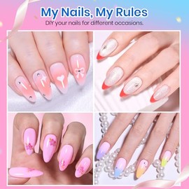 Beetles Puntas de Uñas de Almendra Medianas 576pcs 12 Tamaños, Puntas de Uñas de Gel Suave Pre-Grabadas Medio Mate Cobertura Completa Presionar Puntas