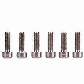 6pcs set M5*16mm Titanium Alloy Bike Fixed Stem Bolts For Bicycle Mountain Stem (titanium)