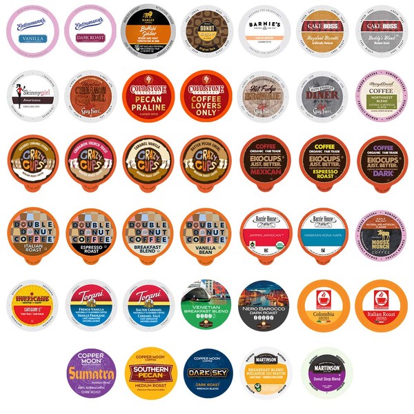 Coffee Variety Sampler Pack of Assorted Single Serve Cups for Keurig K Cup Brewers, 40 Count