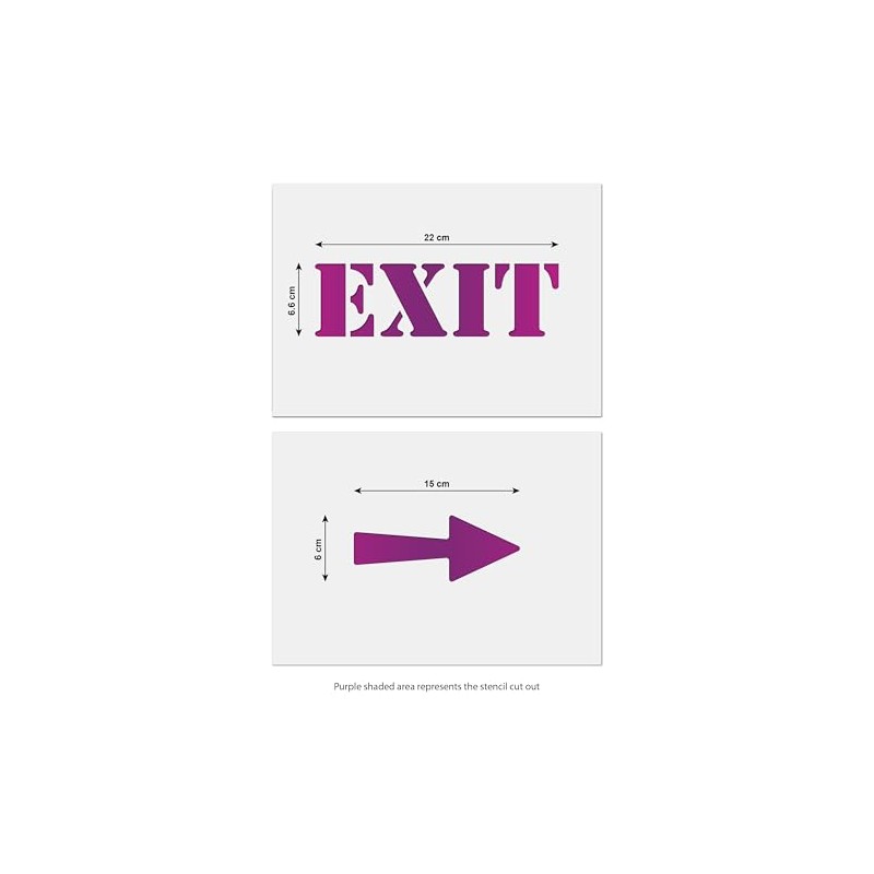 Exit and Arrow Stencil Set - Small Exit Word and