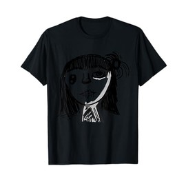 Creepy Cute Gothic Doll Face – Horror Art T-Shirt