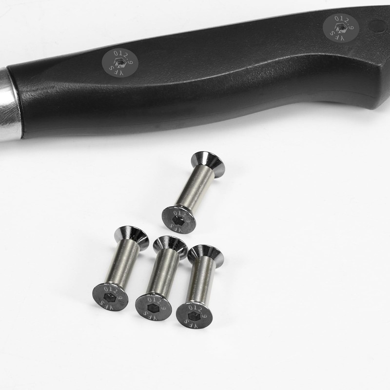 10 Packs Knife Handle Screws Rivets Bolts Fasteners,Hex Flat Head