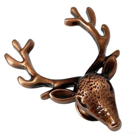 Deer Cabinet Knob, Zinc Alloy Deer Shape Cabinet Handles Wardrobe Knobs Furniture Door Pulls Dresser Drawer Hardware Decorative Animal Antlers(Red bronze)