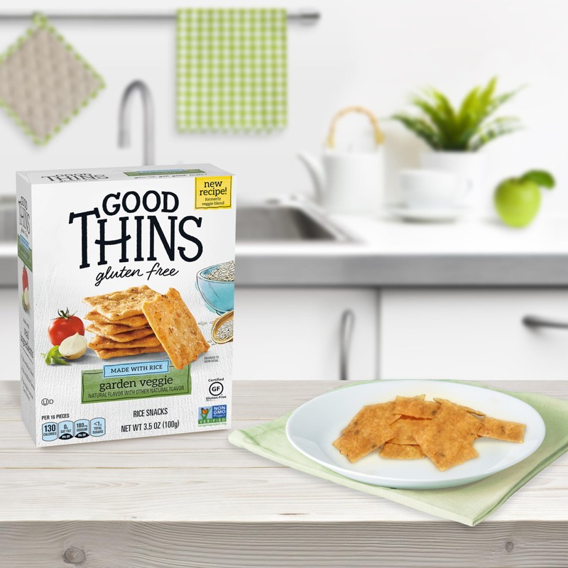 Good Thins Garden Veggie Rice Snacks Gluten Free Crackers, Bulk