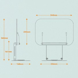 FantasyDay Acrylic Book Stand for Reading, Adjustable 360° Rotate Any Angle Lifting Book Holder with Page Clips, Foldable Stand for Children Textbook/Recipe/Music Scores/Tablet/Laptop