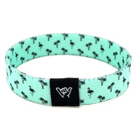 Hang Loose Bands - Coastal Surfer Beach Bracelet for Men, Women & Teens - Comfy Summer - Boho Reversible Wristband- Friendship Bracelets- Preppy Flamingo| Extra Small: 5.5" length (for petites & kids)