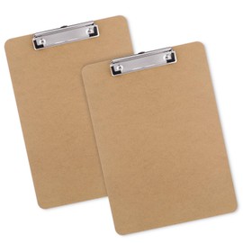 Macroclo Wood Clipboards Set of 2, Letter Size Hardboard Clip Board 8.5x11 for Classroom, Students, Kid, A4 Standard Clipboard Size 9" x 12.5" with Low Profile Clip, Office Supply, School Supply.