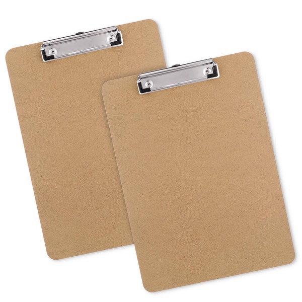 Macroclo Wood Clipboards Set of 2, Letter Size Hardboard Clip