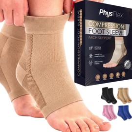 Compression Socks 20-30mmHg for Plantar Fasciitis, Achilles Tendonitis Relief - Ankle Compression Sleeve for Heel Spurs, Foot Swelling & Fatigue - Arch Support Brace for Everyday Use (1 Pair)